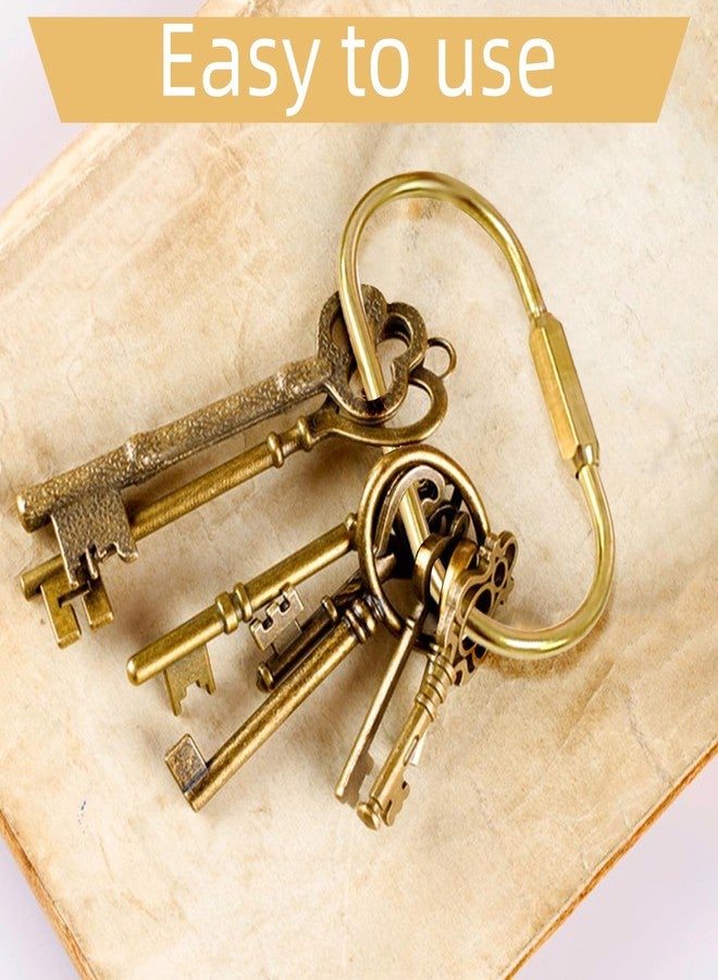 TKYZMS 4-Piece Brass Screw Lock Keychain Set,Gold Carabiner Key Rings,Universal Key Fob Holder for Men & Women - Perfect for Hanging Crafts and Various Keys - Image 4
